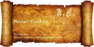 Mazur Cintia névjegykártya